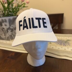 G/FORE Failte Golf Hat Mens Snow White Navy Blue Snapback Flexfit 110 Cap NWT
